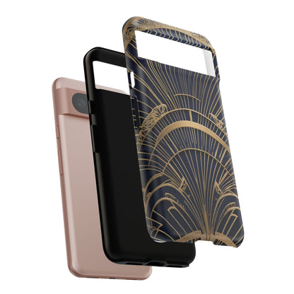 Google Pixel Case - Gatsby Art Deco Gold Fan Design Matte Finish