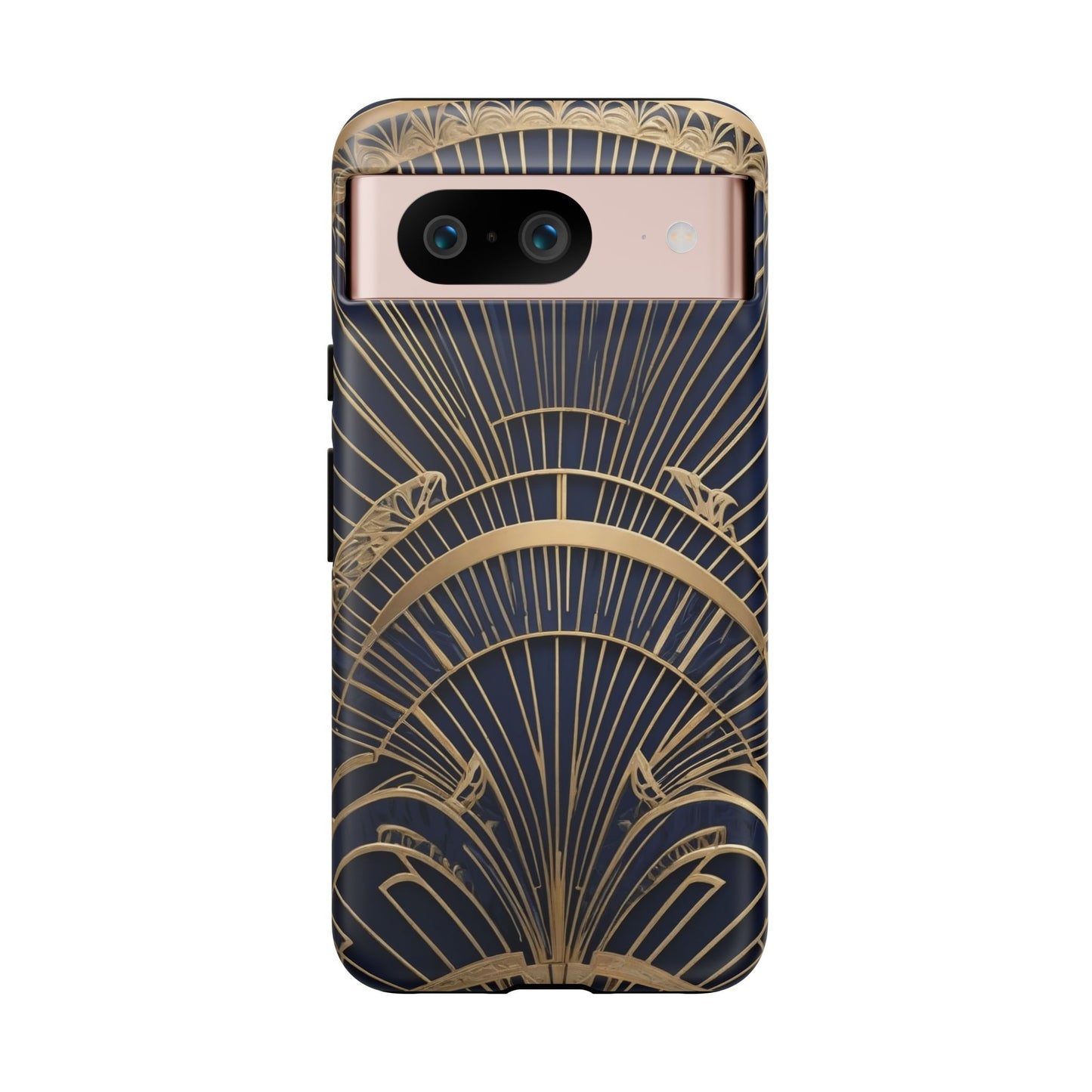 Google Pixel Case - Gatsby Art Deco Gold Fan Design Matte Finish