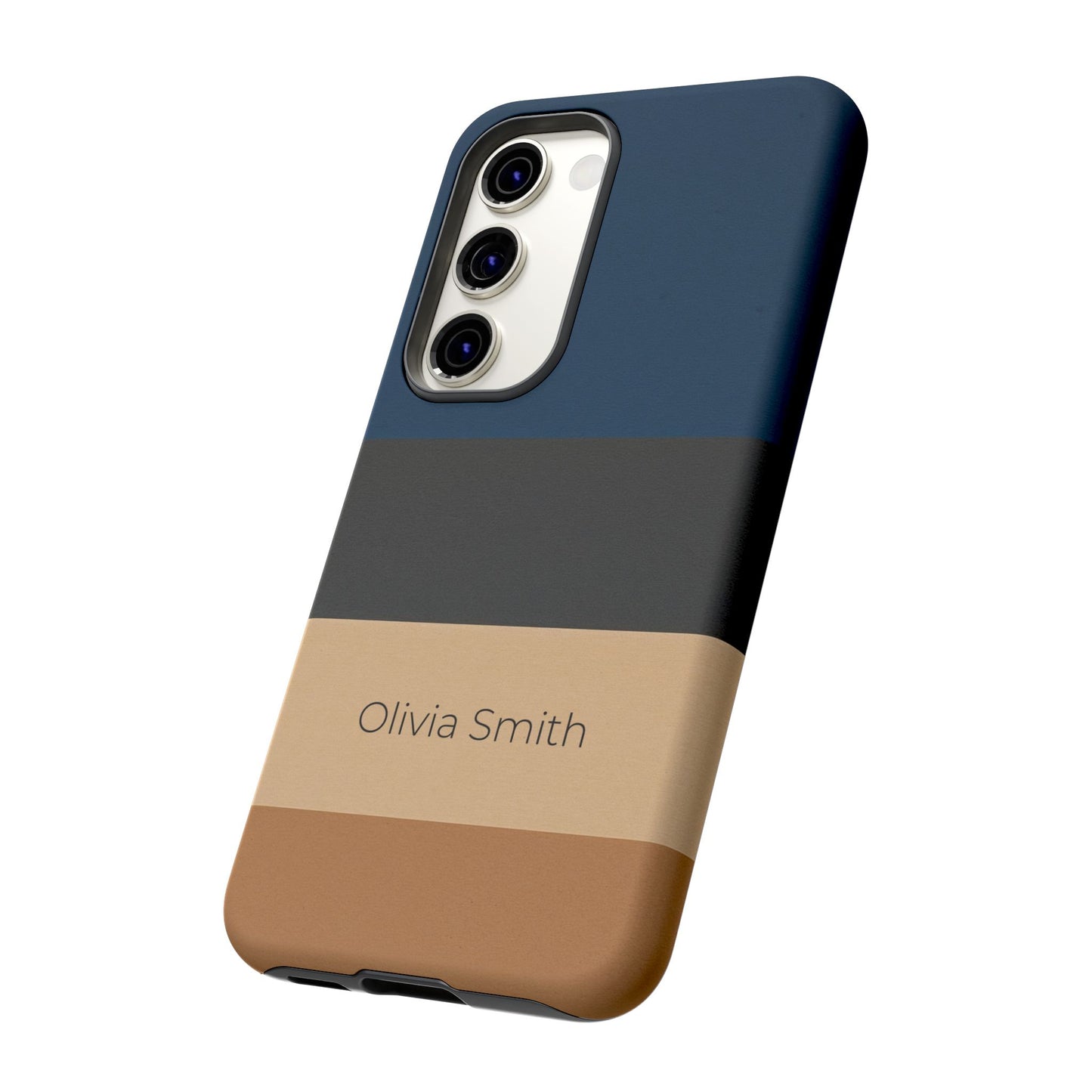 Samsung Galaxy Personalised Name Phone Case - Minimal Colour Block Matte Tough