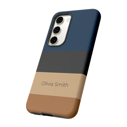 Samsung Galaxy Personalised Name Phone Case - Minimal Colour Block Matte Tough