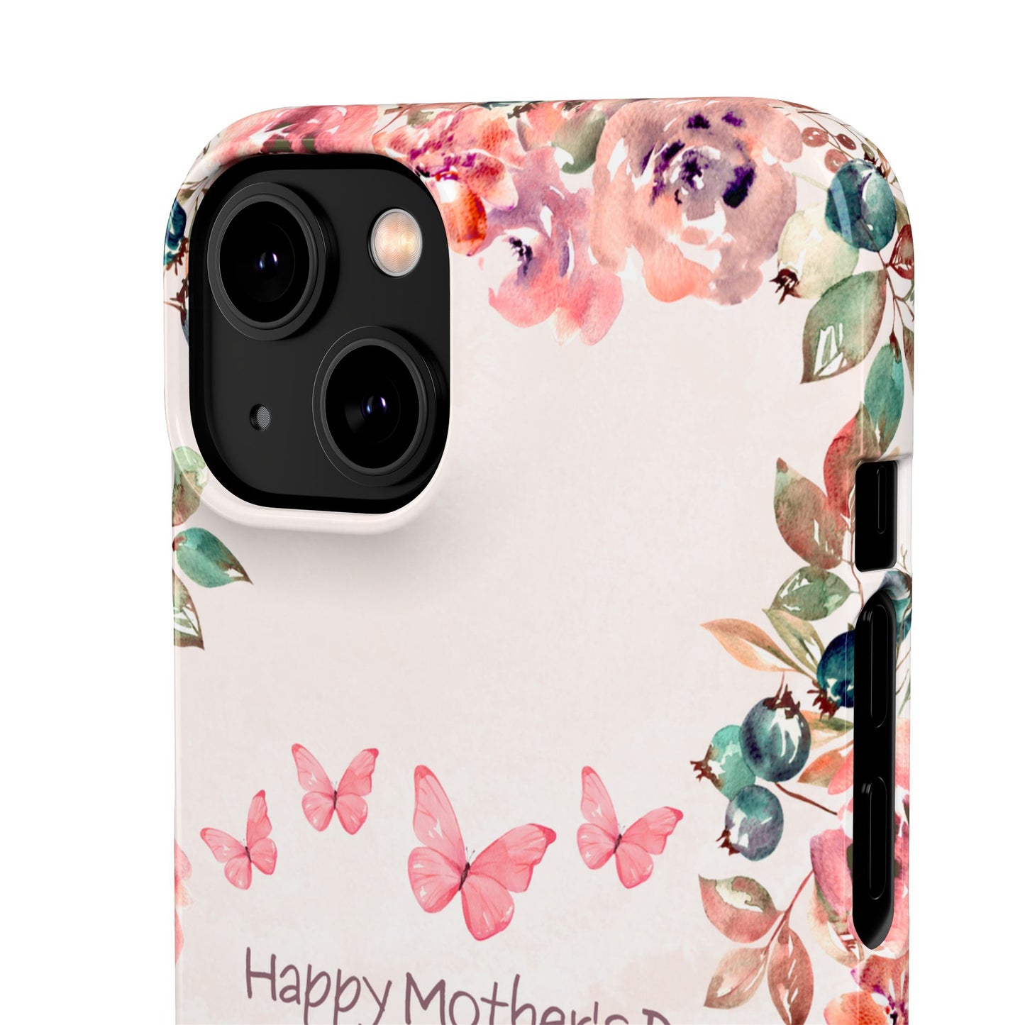 Personalised Mothers Day iPhone Case - Custom Watercolour Floral Photo Cover