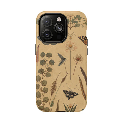 British Moth Trap Garden iPhone Case – Vintage Botanical Night Design