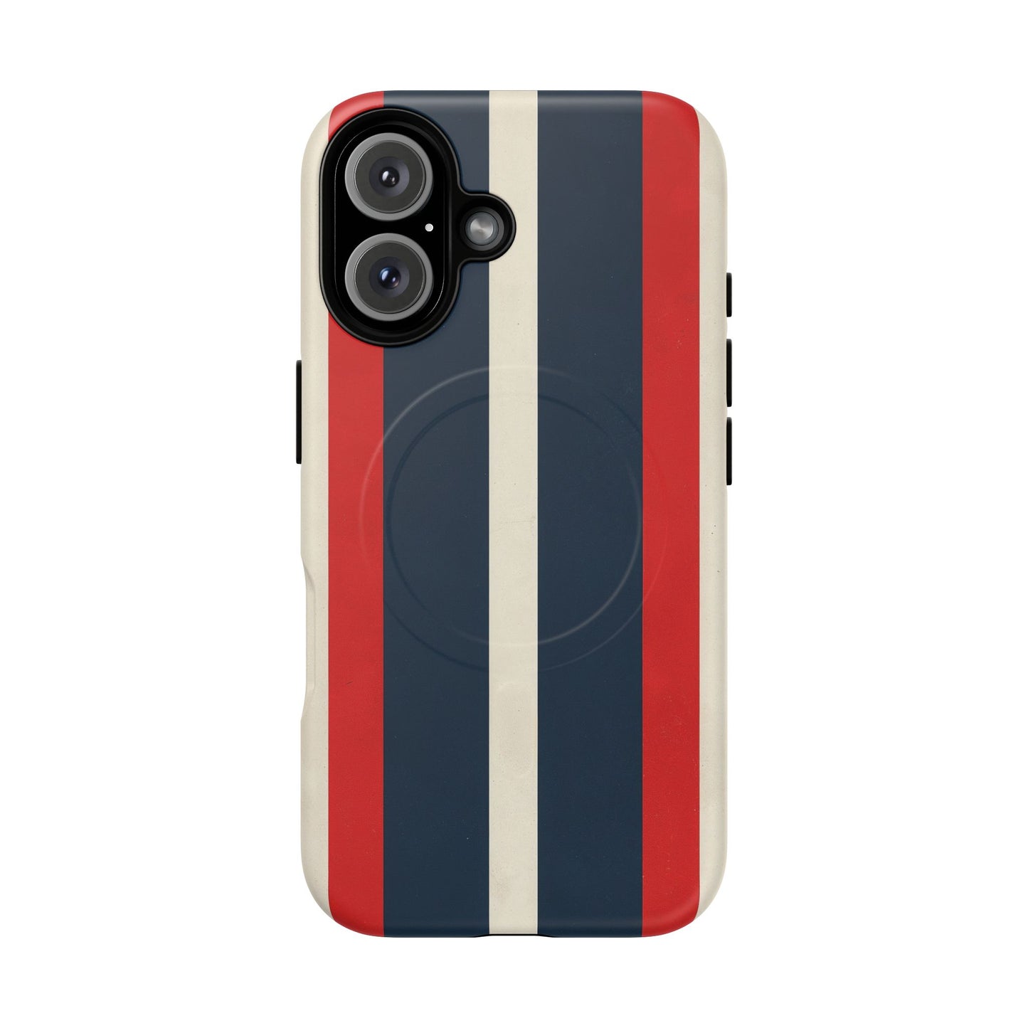 Retro Monaco Stripe Matte iPhone Case - Shockproof MagSafe® Compatible Cover