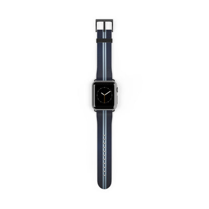 Navy Racing Stripe Apple Watch Strap - Minimal Motorsport Watch Band