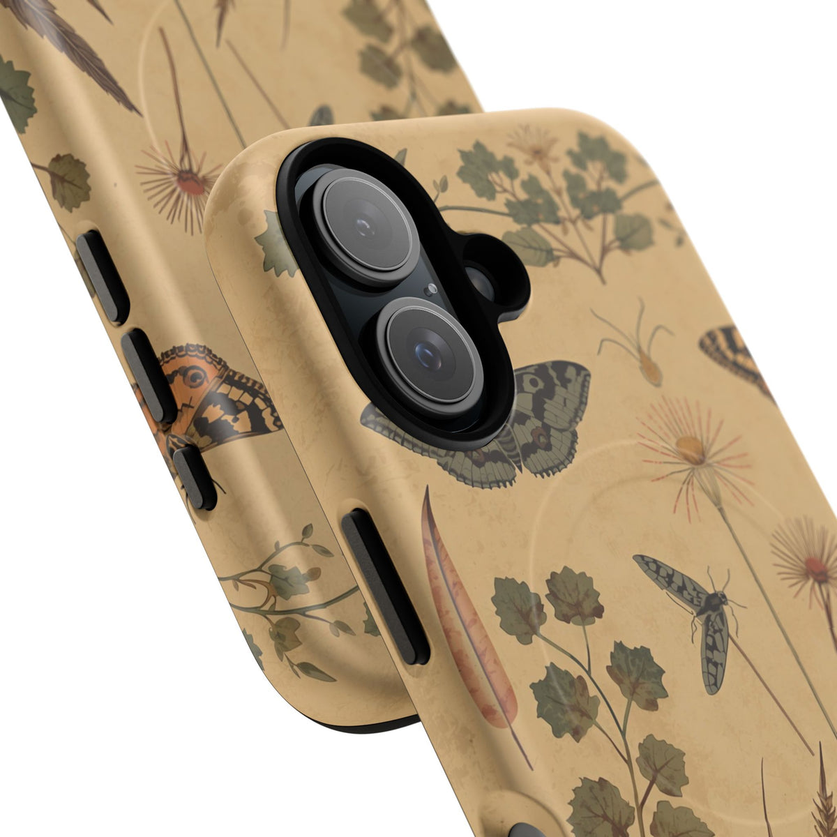 British Moth Trap Garden iPhone Case – Vintage Botanical Night Design
