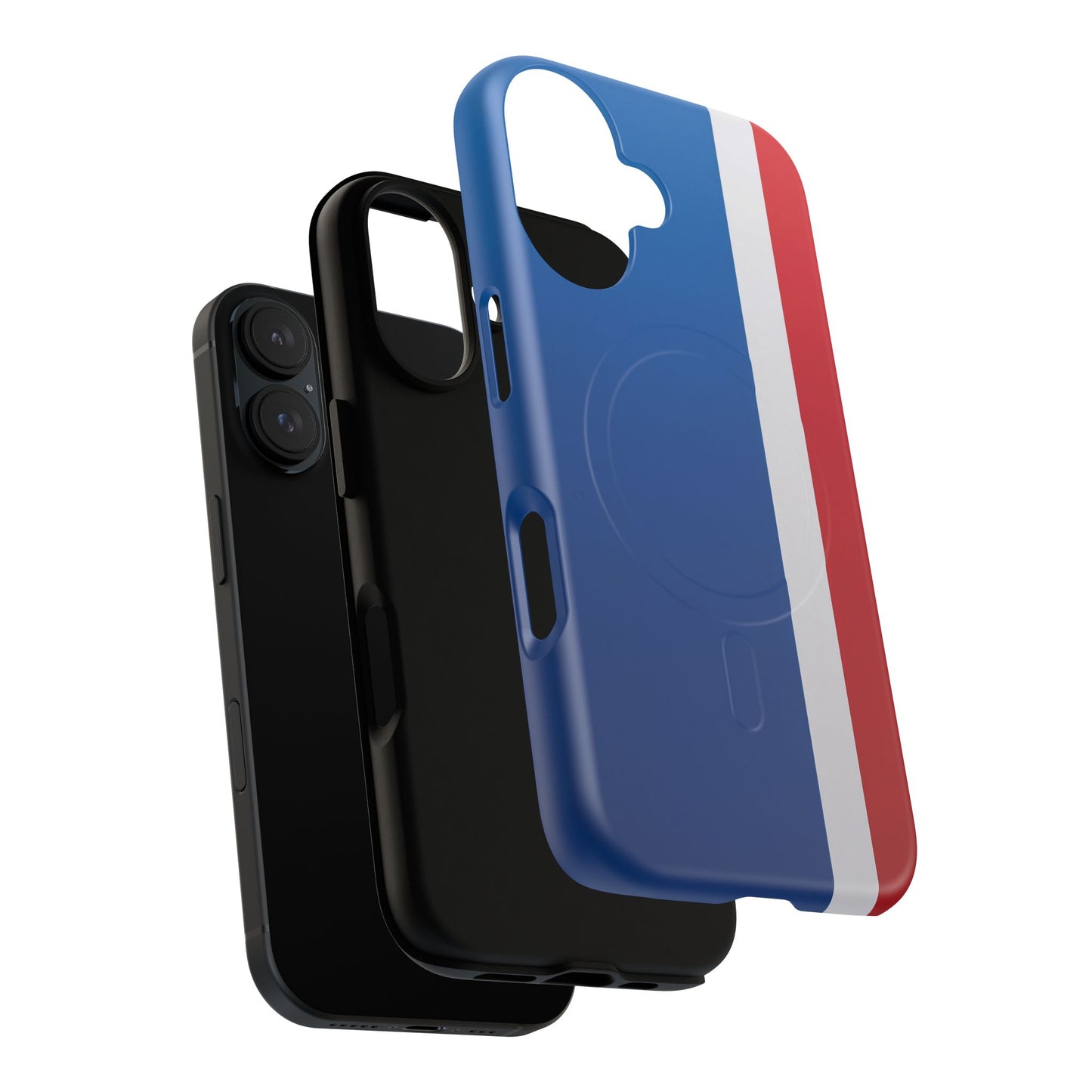 Tricolour Line iPhone Case - Luxury Shockproof MagSafe® Tough Cover