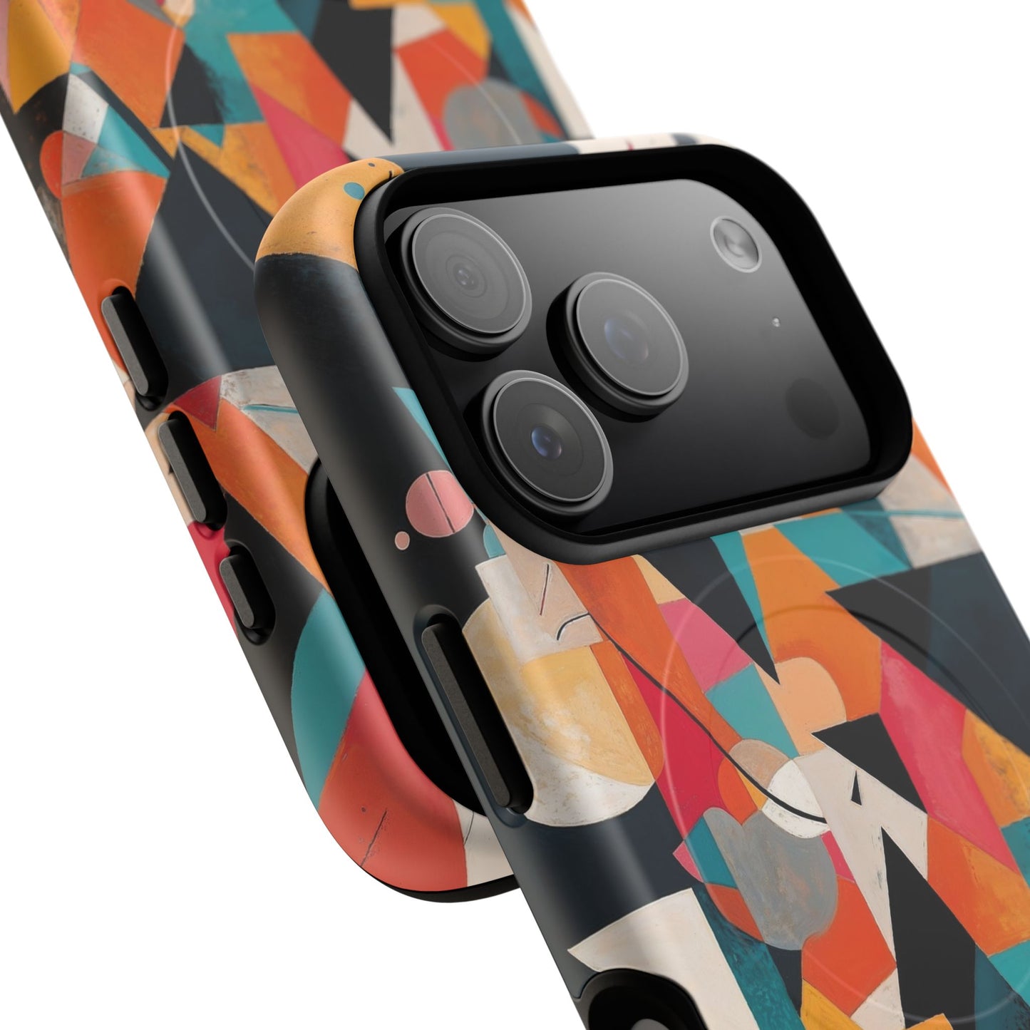Abstract Colourful Art iPhone Case - Bauhaus Inspired, Shockproof MagSafe® Compatible