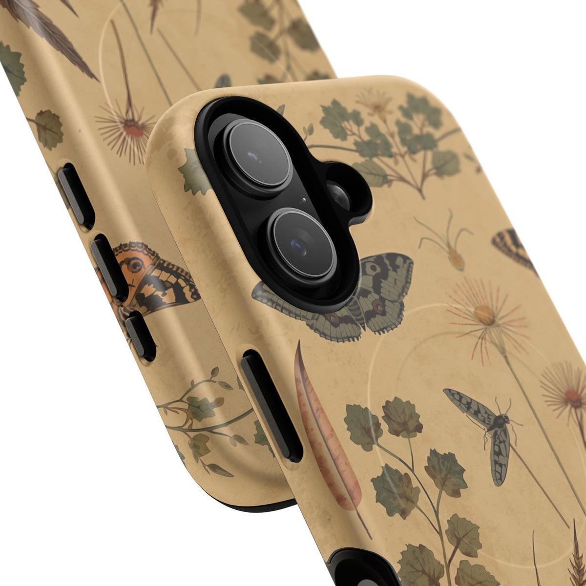 British Moth Trap Garden iPhone Case – Vintage Botanical Night Design
