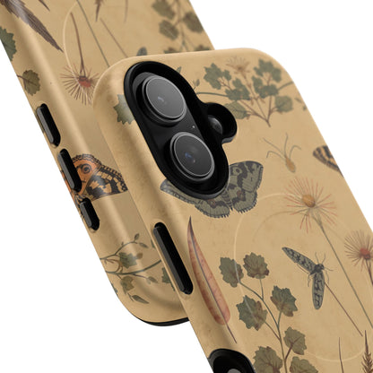 British Moth Trap Garden iPhone Case – Vintage Botanical Night Design