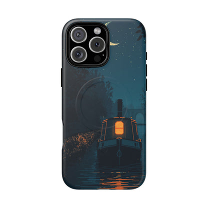 iPhone Night Narrowboat Canal Premium MagSafe Case