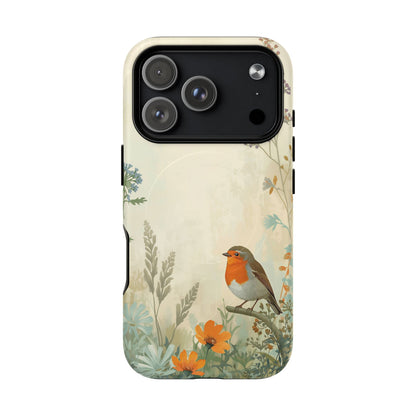 iPhone Floral Robin Premium MagSafe Case