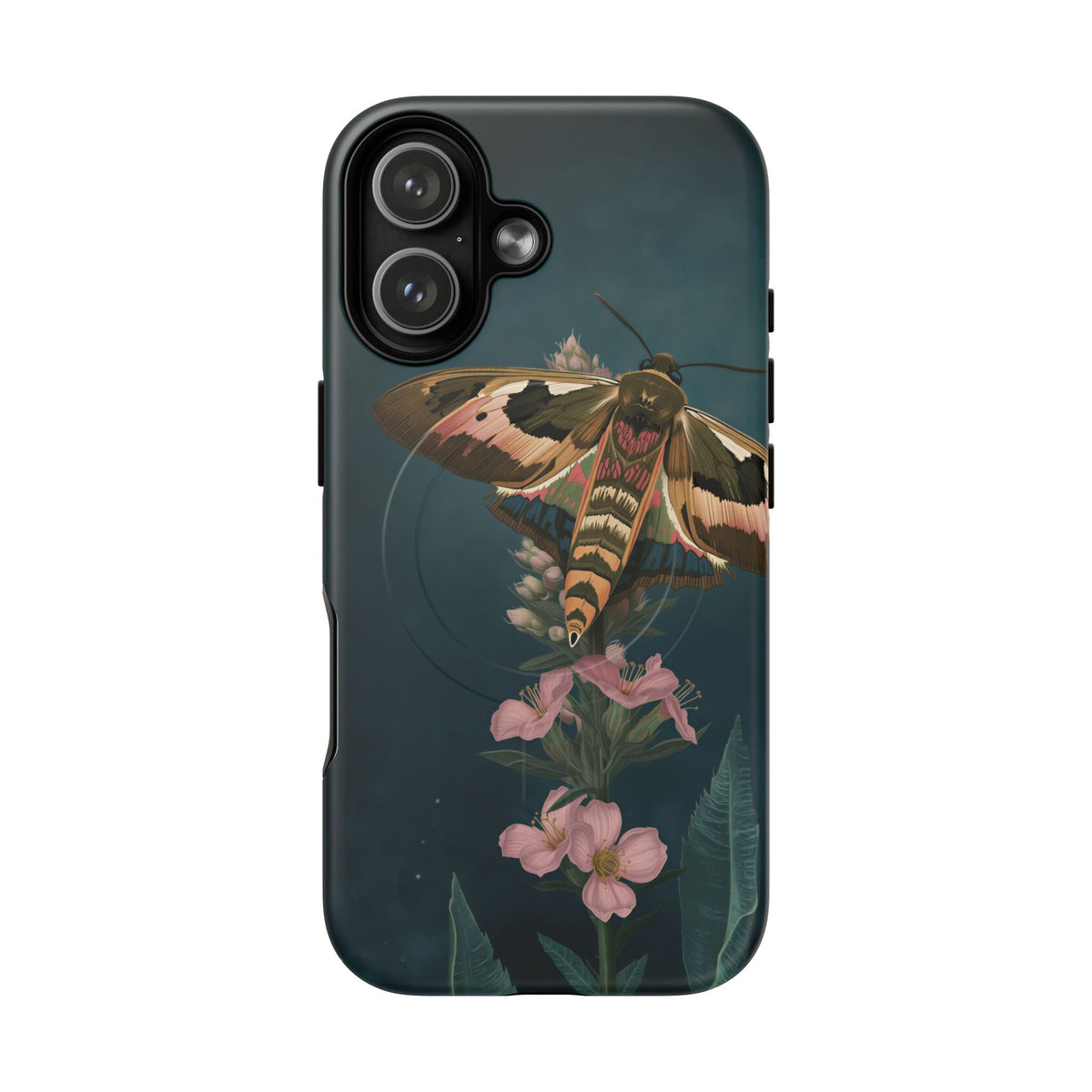 Rosebay at Midnight British Moth Botanical iPhone Case