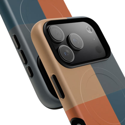 Harbour Grid Colour-Block iPhone Case - Luxury Shockproof MagSafe® Compatible Tough Cover