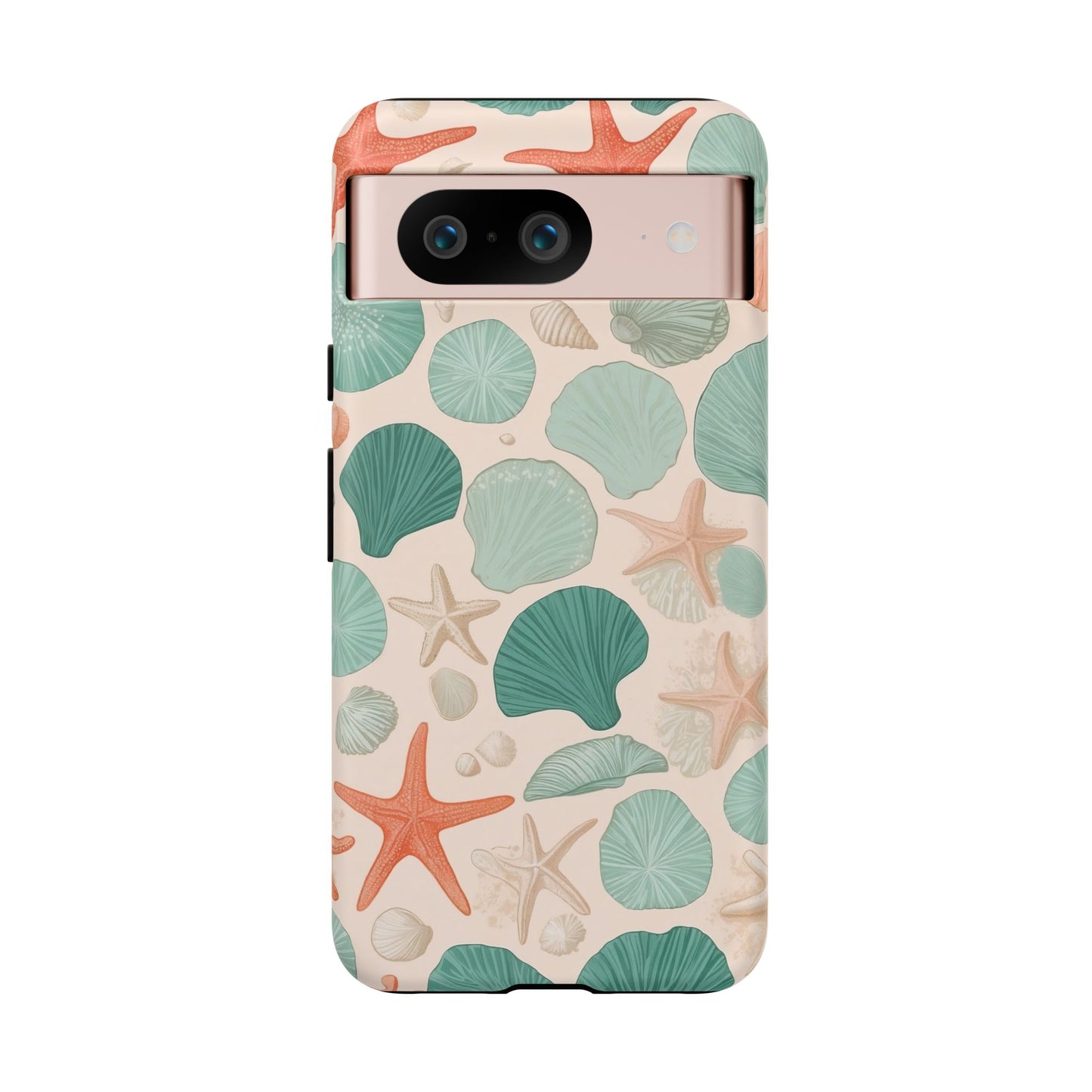 Google Pixel Case - Coastal Seashells and Starfish Pattern