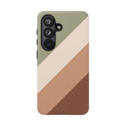 Samsung Galaxy Neutral Stripe Phone Case - Earth Tone Matte Tough Protective Cover