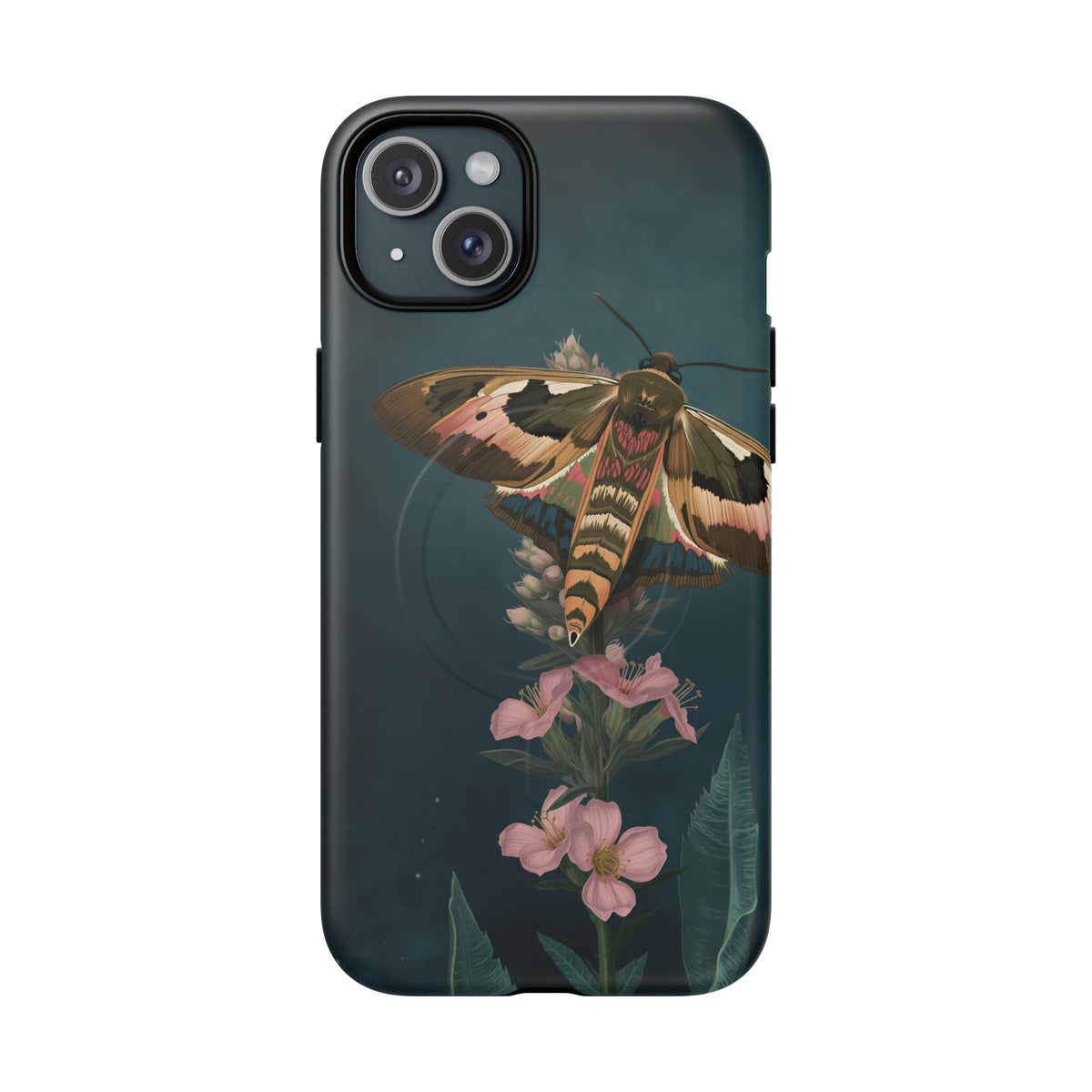 Rosebay at Midnight British Moth Botanical iPhone Case