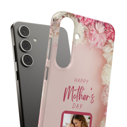 Samsung Galaxy Personalised Mothers Day Case - Custom Photo Pink Floral Cover