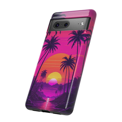 Google Pixel Case - Tropical Sunset Palm Paradise