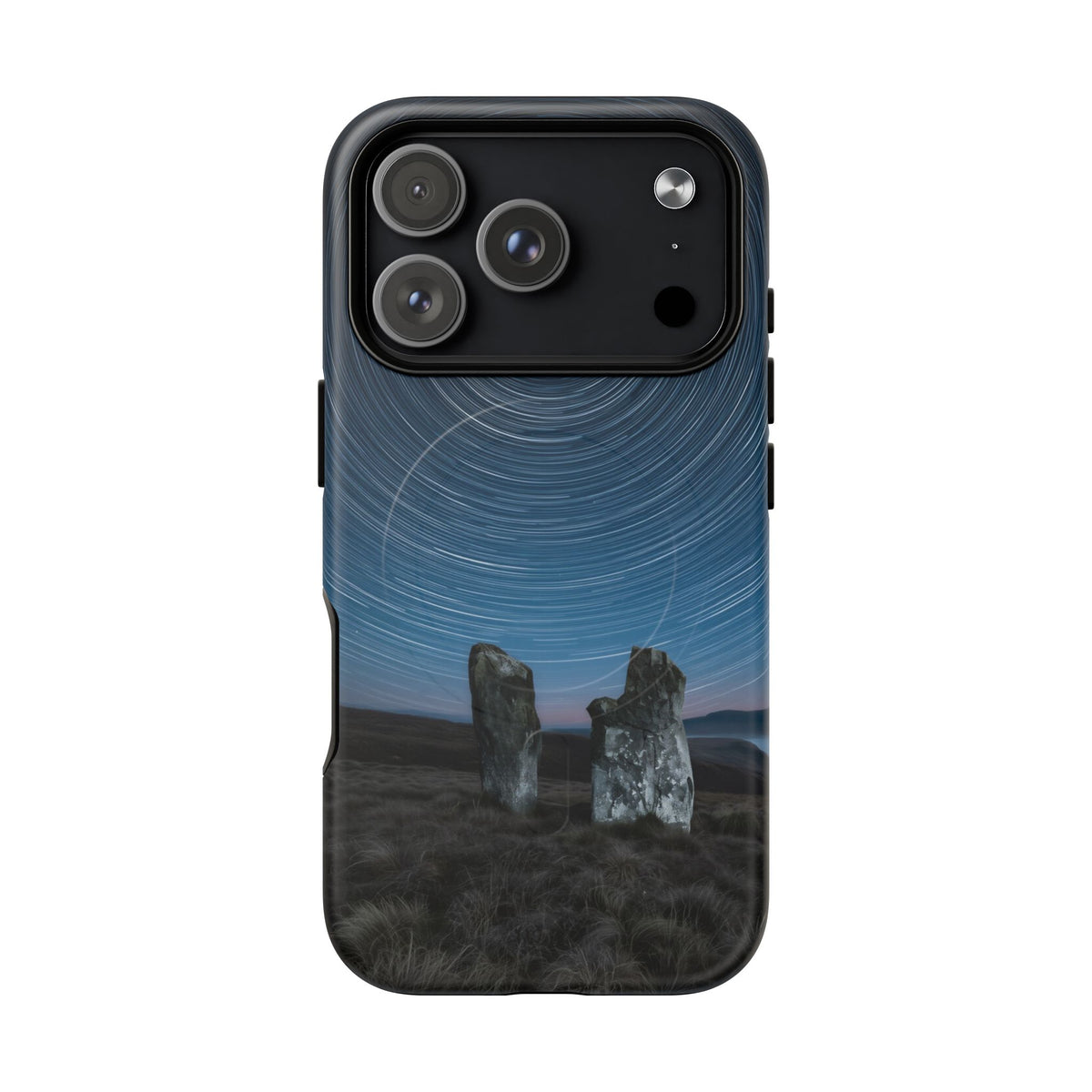 iPhone Star Trails Over Ancient Stones Premium MagSafe Case