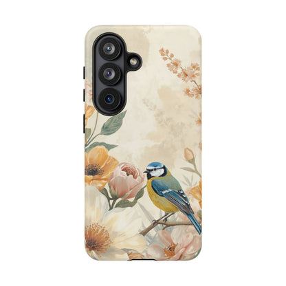 Samsung Galaxy Floral Vintage Blue Tit Tough Case