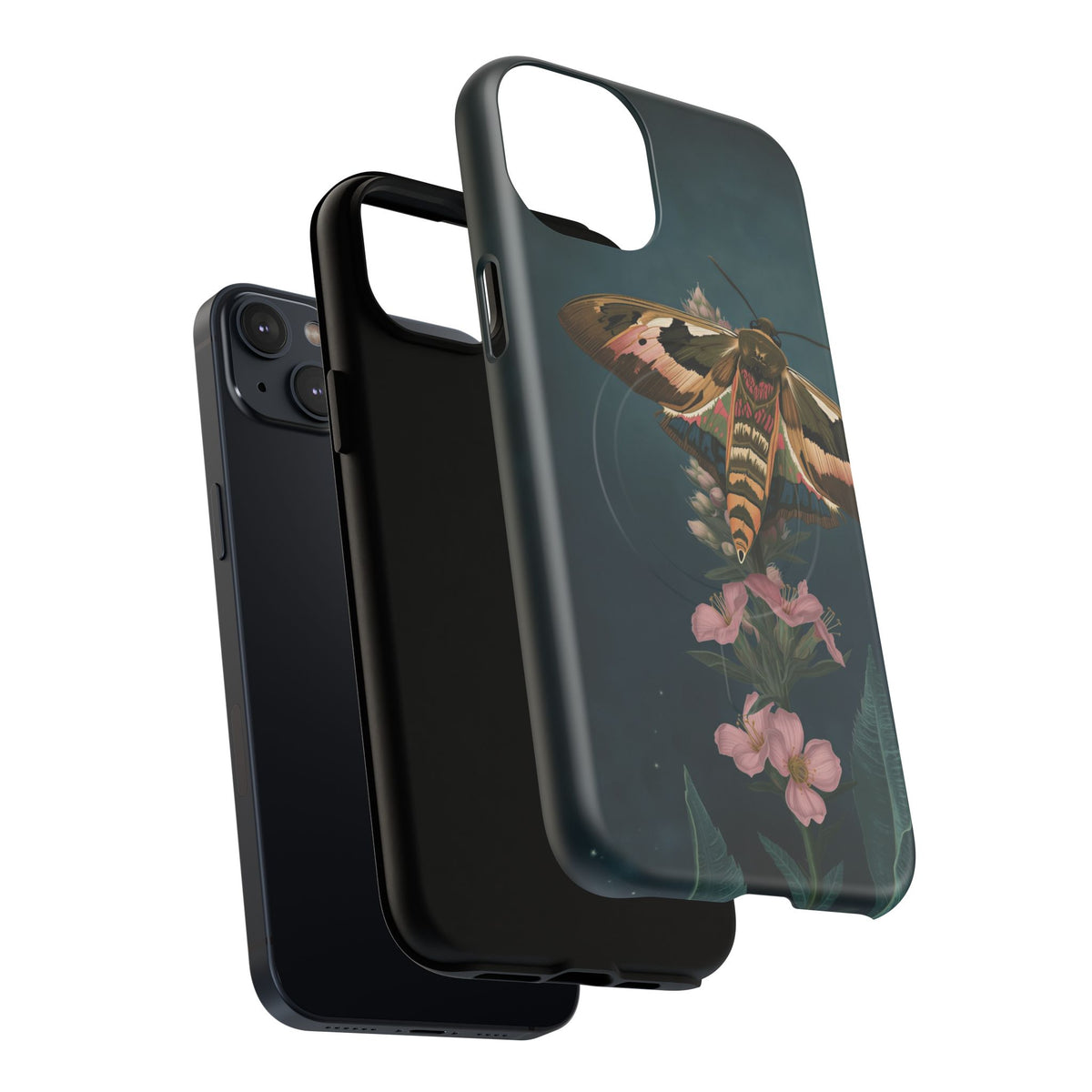 Rosebay at Midnight British Moth Botanical iPhone Case
