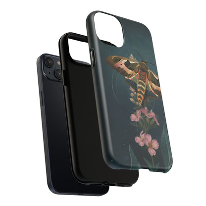 Rosebay at Midnight British Moth Botanical iPhone Case