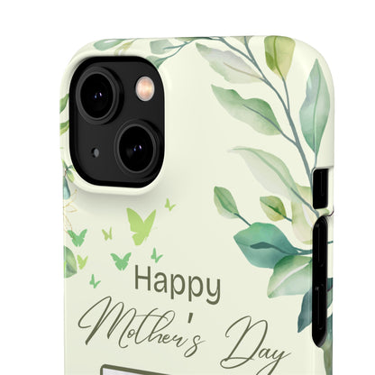 Personalised Mother’s Day iPhone Case - Custom Sage Green Botanical Photo Cover