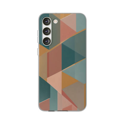 Geometric Overlap Shapes Phone Case - Mustard, Coral & Teal Modern Art