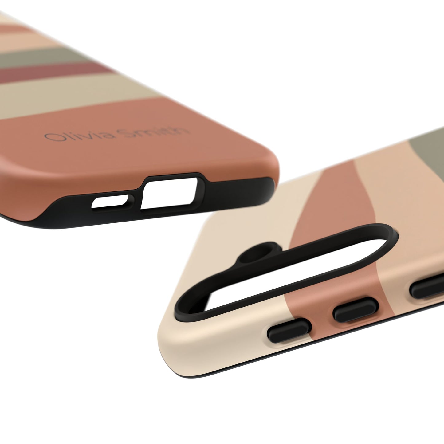 Samsung Galaxy Personalised Wave Stripe Phone Case - Custom Name Matte Tough Protective Cover