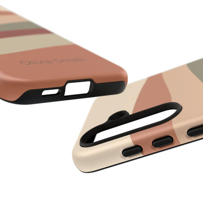 Samsung Galaxy Personalised Wave Stripe Phone Case - Custom Name Matte Tough Protective Cover