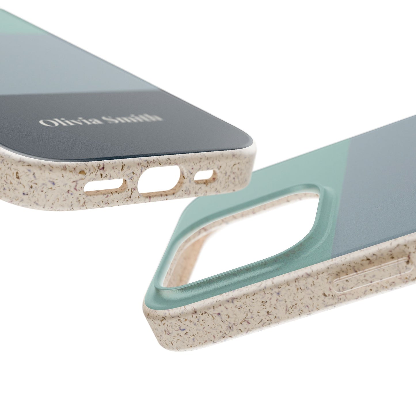 Personalised Eco-friendly iPhone Case - Custom Name Phone Case - Minimal Colour Block Design