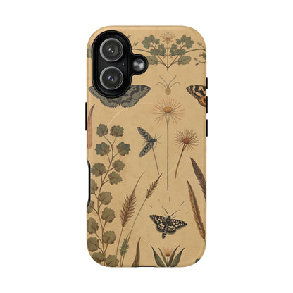 British Moth Trap Garden iPhone Case – Vintage Botanical Night Design