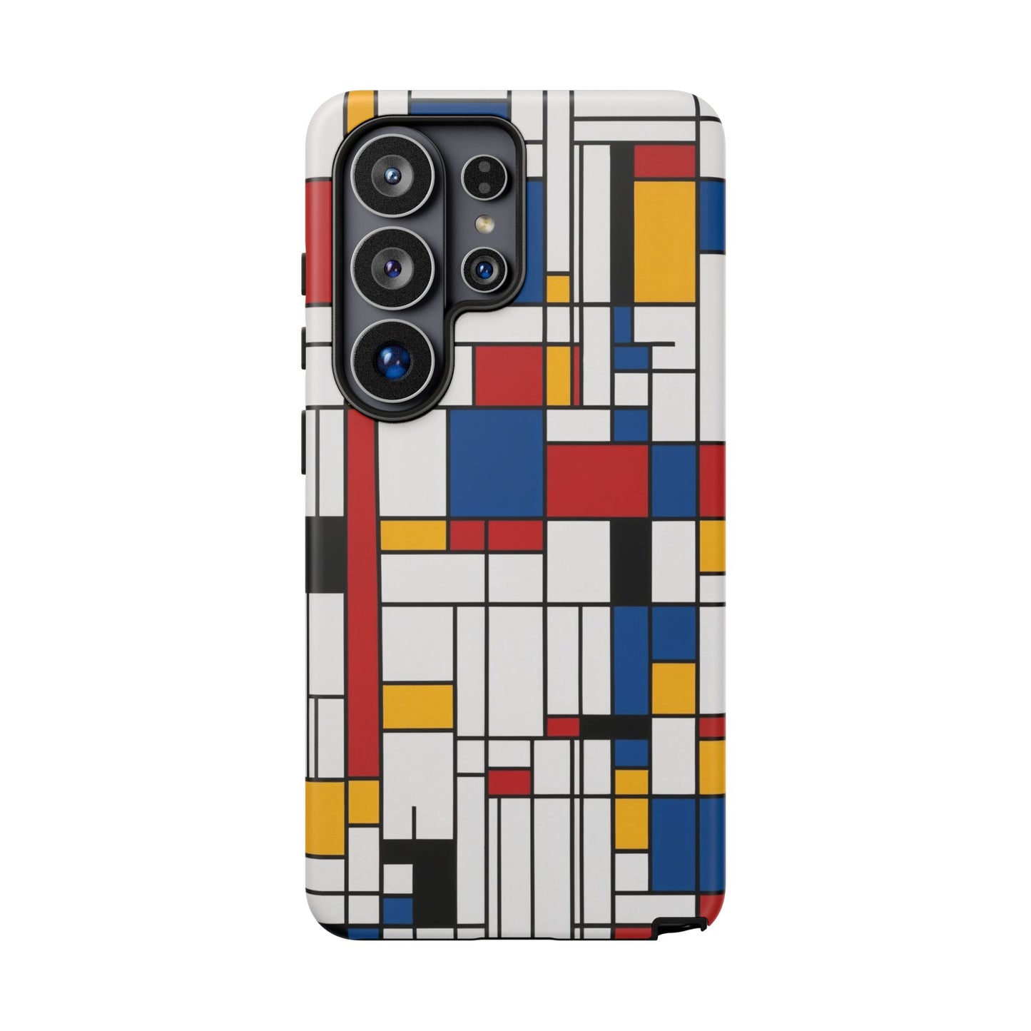 Samsung Galaxy Mondrian Style Phone Case – Geometric Art Matte Tough Protective Cove
