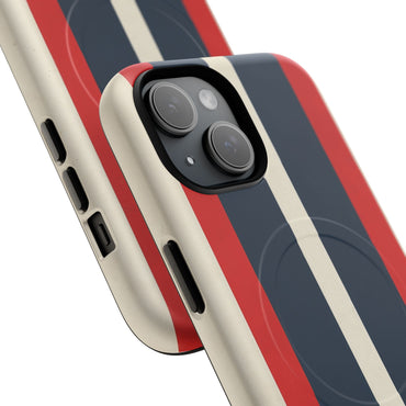 Retro Monaco Stripe Matte iPhone Case - Shockproof MagSafe® Compatible Cover