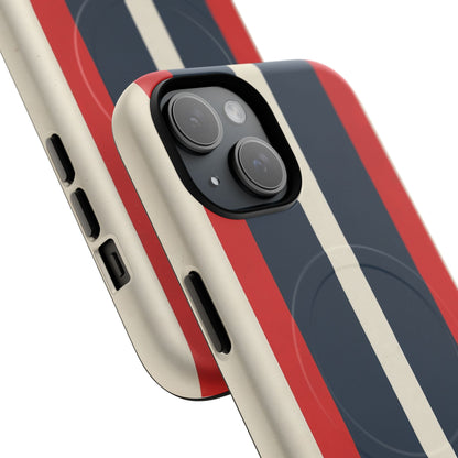 Retro Monaco Stripe Matte iPhone Case - Shockproof MagSafe® Compatible Cover