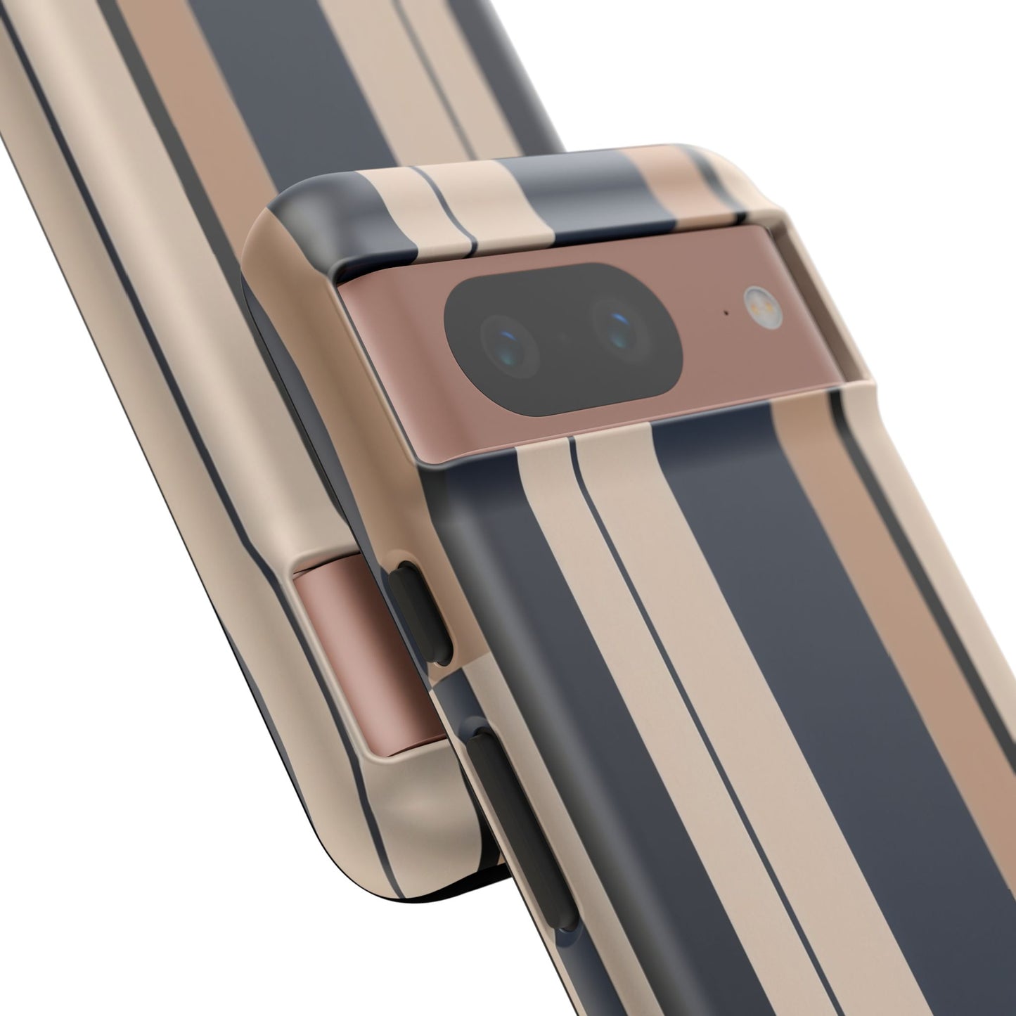 Google Pixel Case - Classic Racing Navy Beige Stripe