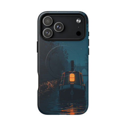 iPhone Night Narrowboat Canal Premium MagSafe Case