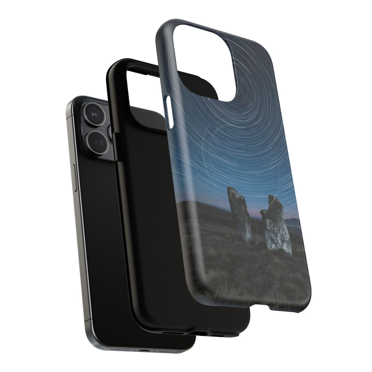 iPhone Star Trails Over Ancient Stones Premium MagSafe Case