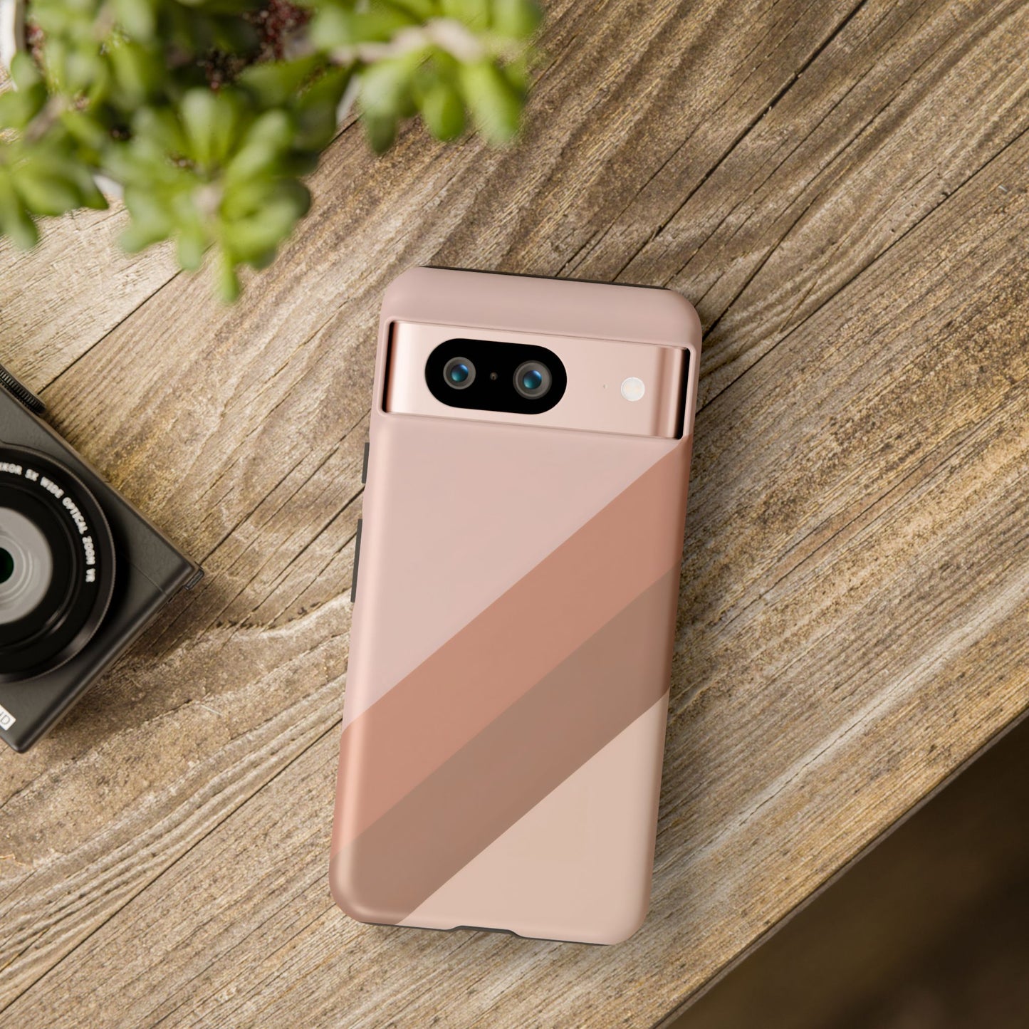 Google Pixel Case - Blush Diagonal Stripe