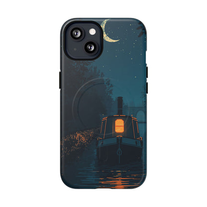 iPhone Night Narrowboat Canal Premium MagSafe Case