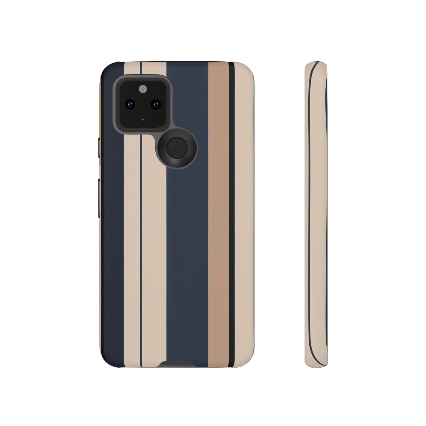 Google Pixel Case - Classic Racing Navy Beige Stripe