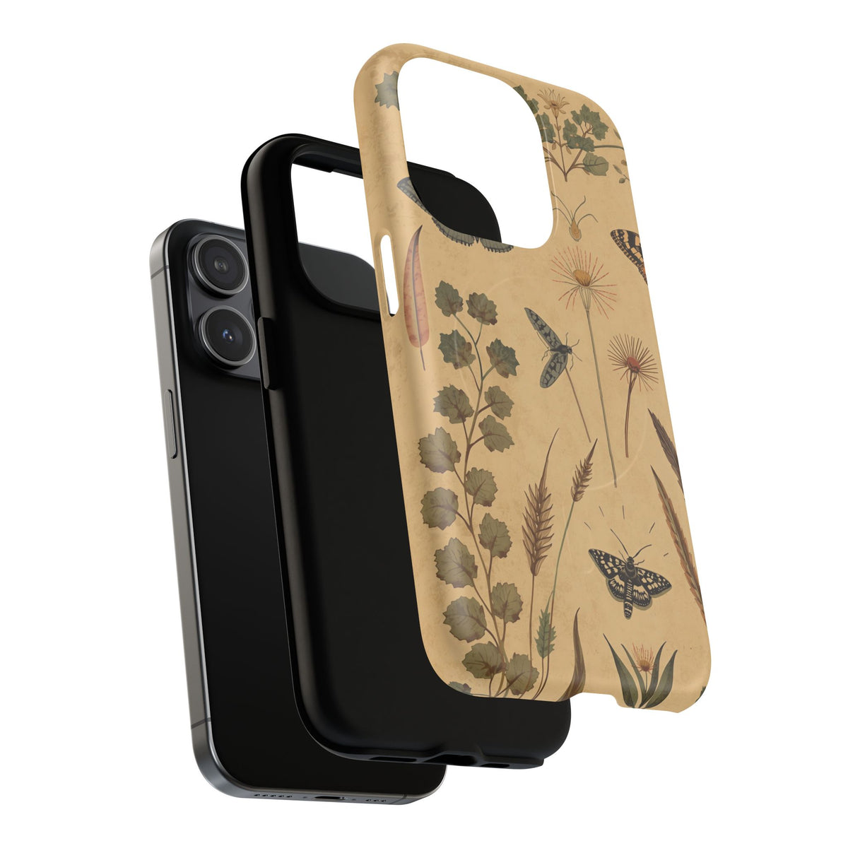 British Moth Trap Garden iPhone Case – Vintage Botanical Night Design