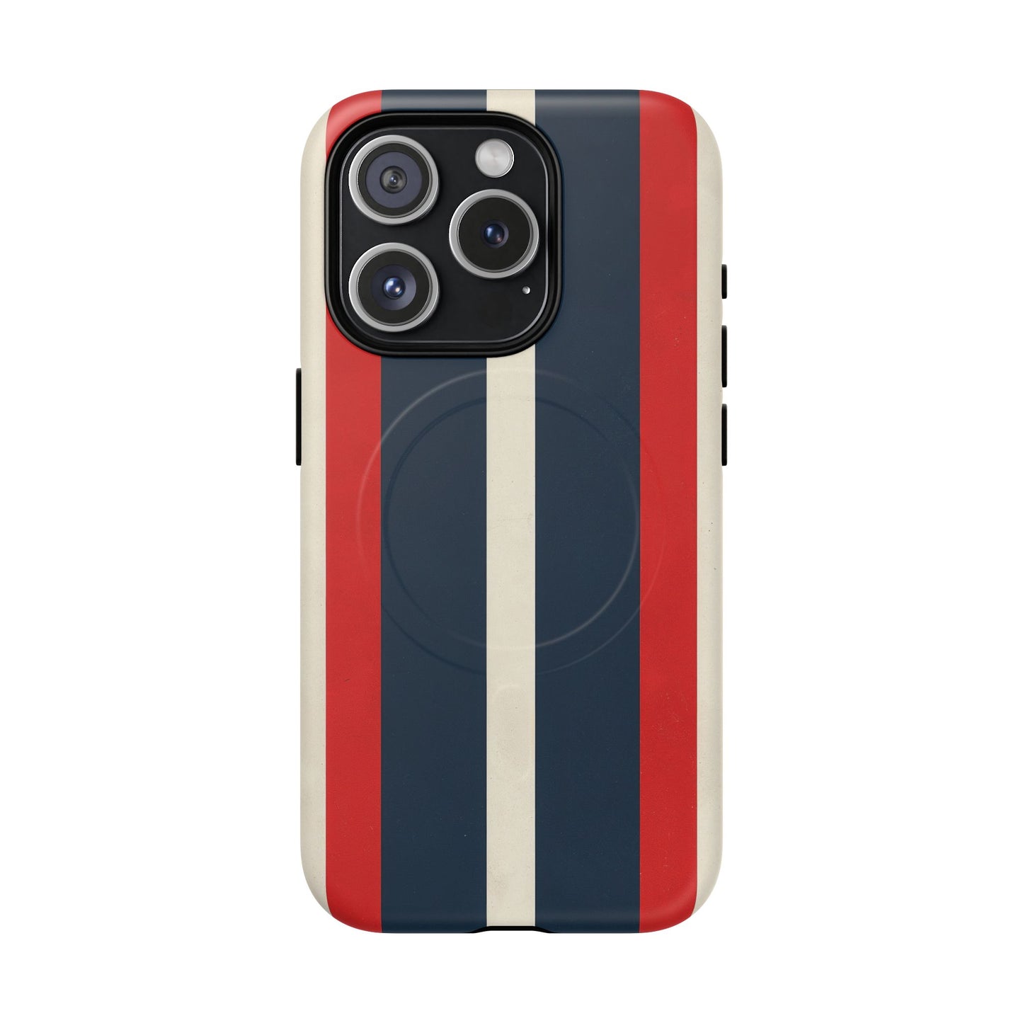 Retro Monaco Stripe Matte iPhone Case - Shockproof MagSafe® Compatible Cover
