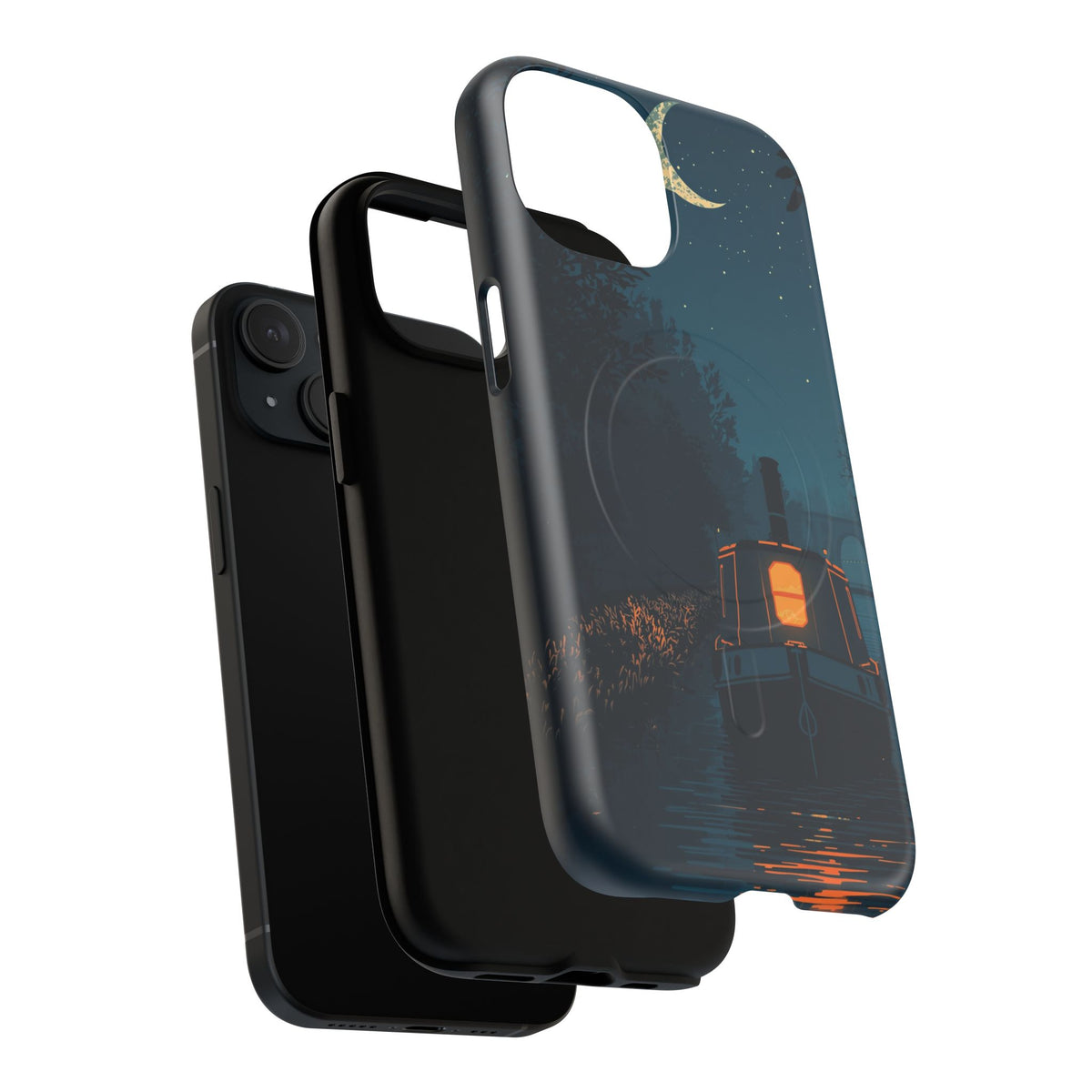 iPhone Night Narrowboat Canal Premium MagSafe Case