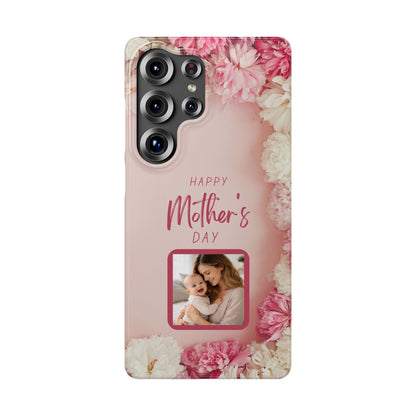 Samsung Galaxy Personalised Mothers Day Case - Custom Photo Pink Floral Cover