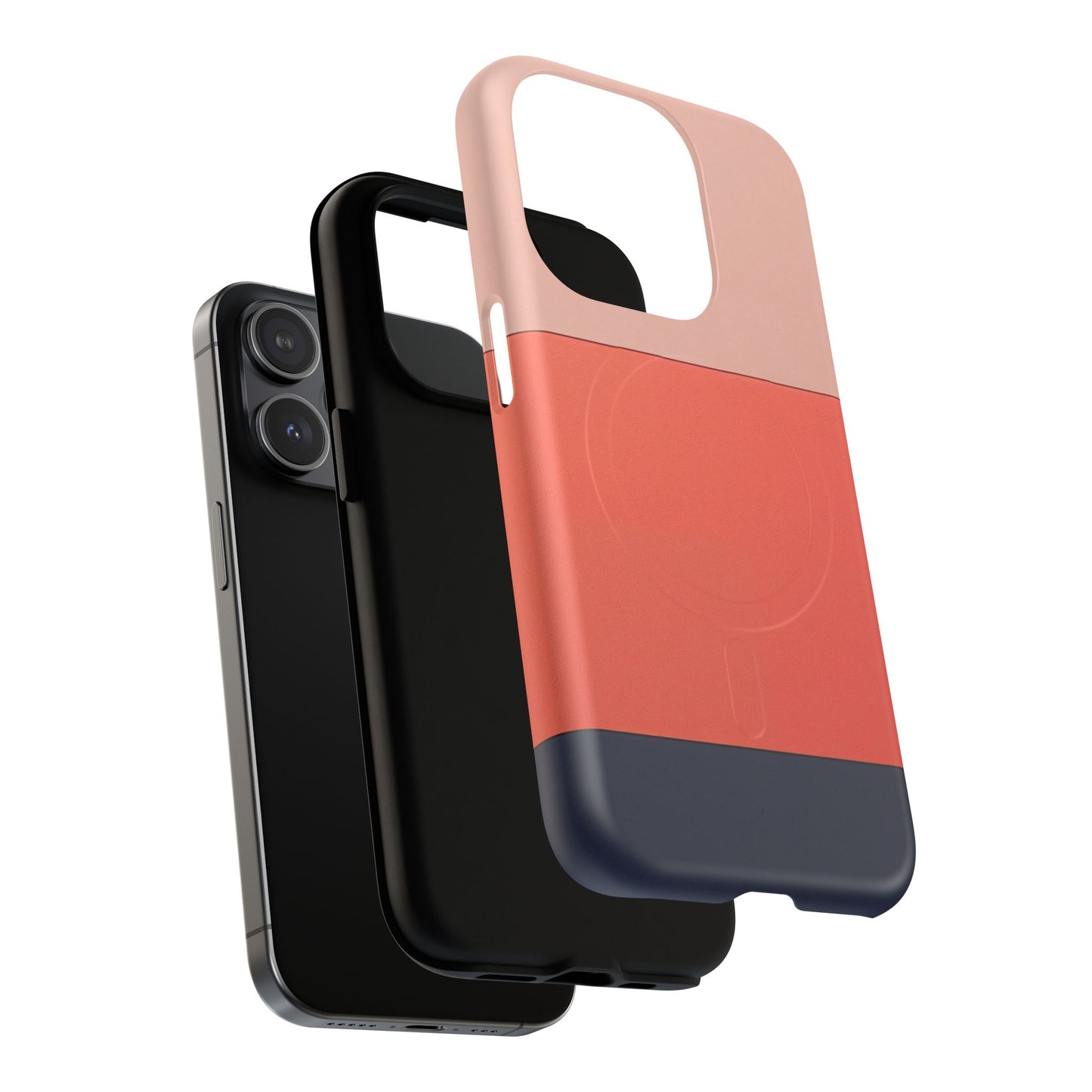 Coral Block iPhone Case - Luxury Shockproof MagSafe® Tough Cover