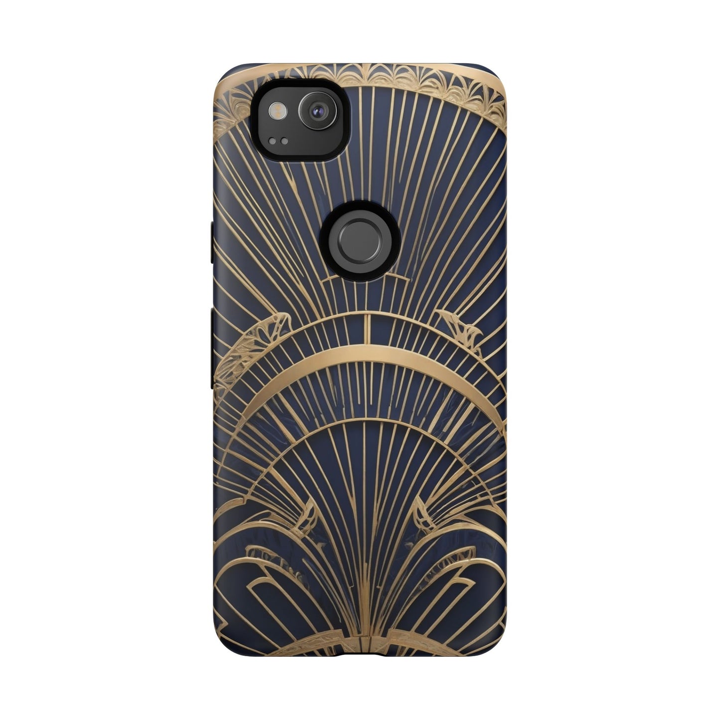 Google Pixel Case - Gatsby Art Deco Gold Fan Design Matte Finish
