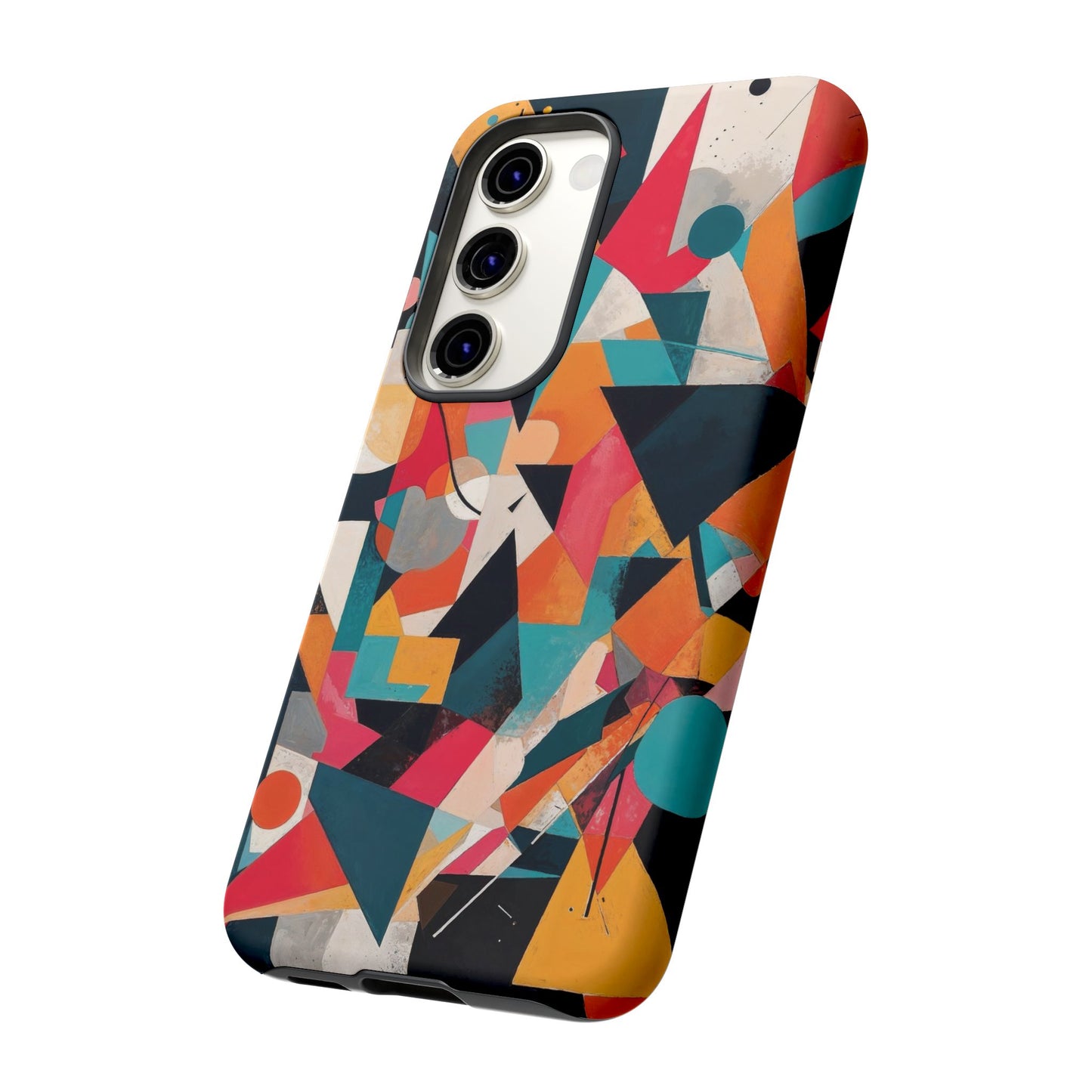 Samsung Galaxy Abstract Geometric Art Phone Case - Colourful Matte Tough Protective Cover