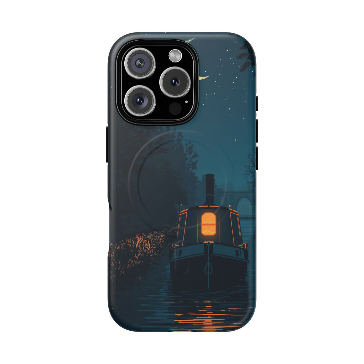 iPhone Night Narrowboat Canal Premium MagSafe Case