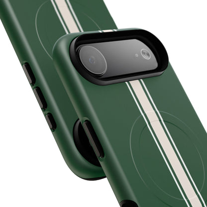 British Racing Green Stripe iPhone Case – Shockproof MagSafe® Compatible Cover